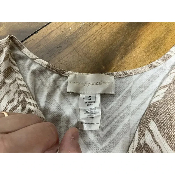 Corey Lynn Calter Cream and Brown Jumpsuit with Wide-Leg Design - Picture 12 of 16